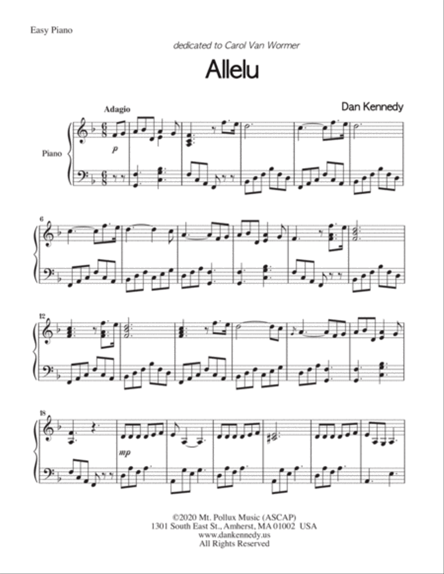 Allelu (Easy Piano) Easy Piano scores gallery preview page 2