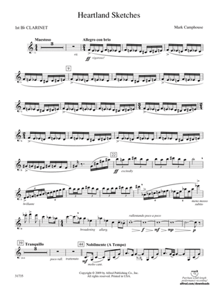 Heartland Sketches: 1st B-flat Clarinet