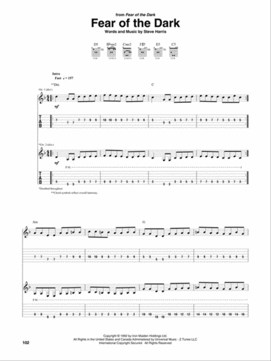 Iron Maiden – Guitar Tab Electric Guitar scores gallery preview page 4