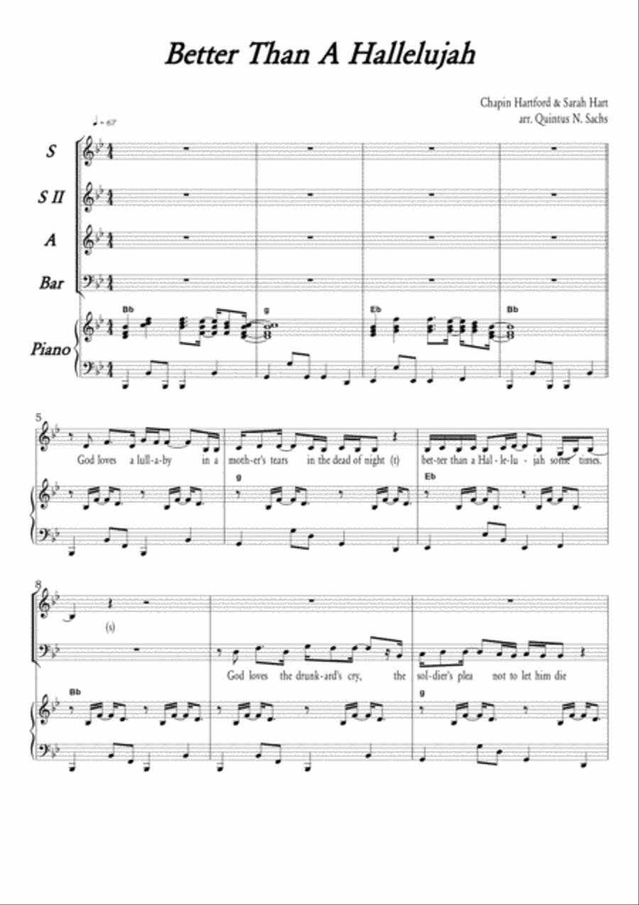 Better Than A Hallelujah Choir scores gallery preview page 1