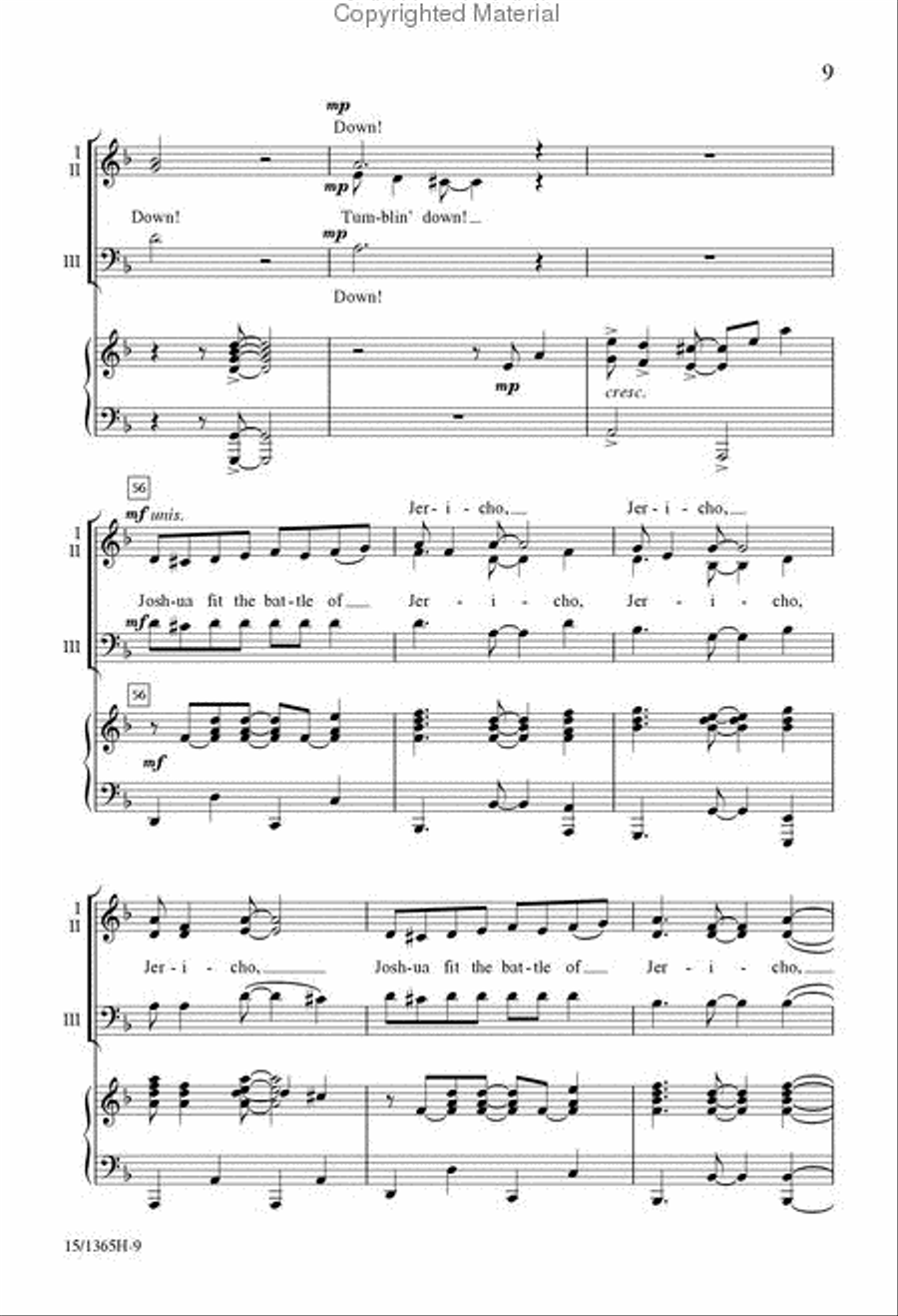 Joshua Fit the Battle of Jericho 3-Part scores gallery preview page 8