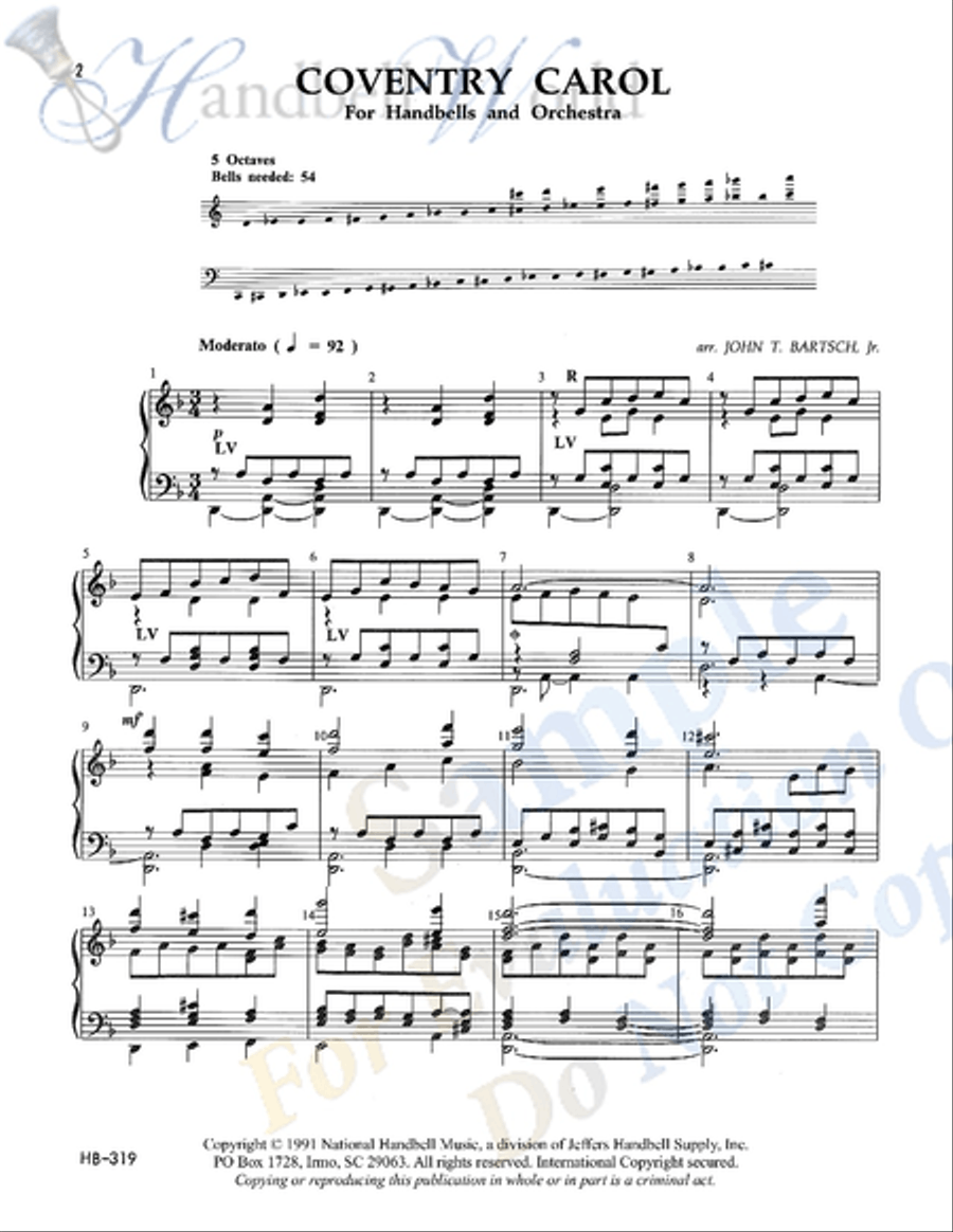 Coventry Carol 5-Octaves scores gallery preview page 2