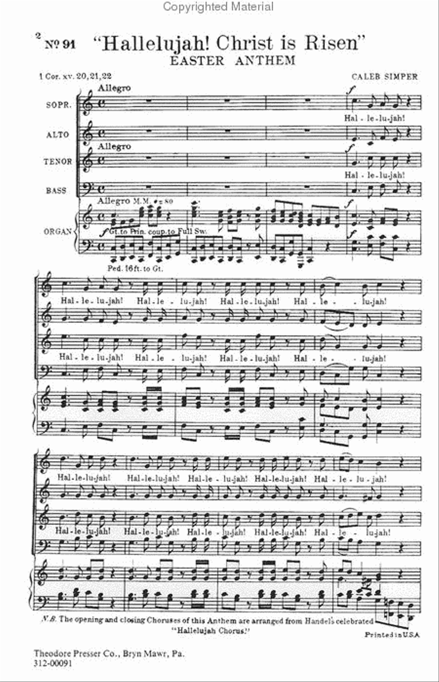 Hallelujah! Christ Is Risen 4-Part scores gallery preview page 2