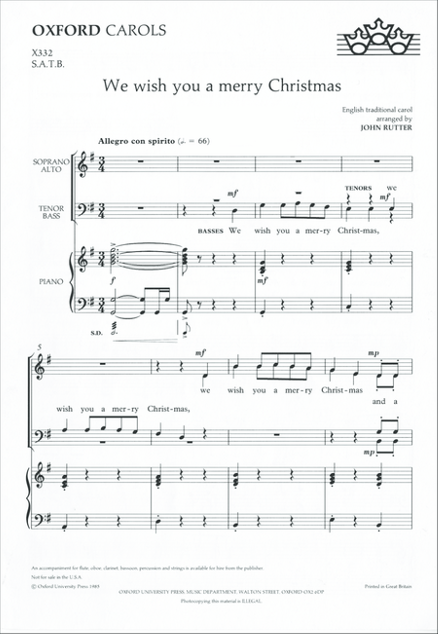 We wish you a merry Christmas 4-Part scores gallery preview page 2