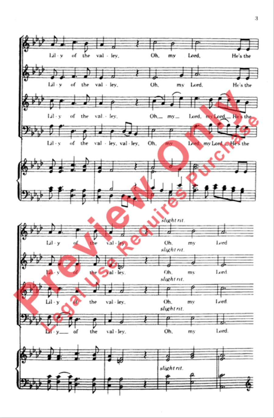 The Lily of the Valley 4-Part scores gallery preview page 3