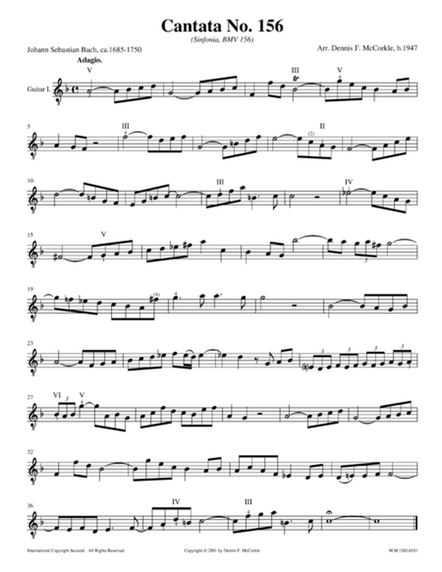 Cantata 156, "Ich Steh Mit Einem Fuss Im Grabe", BWV 156: Sinfonia image number null