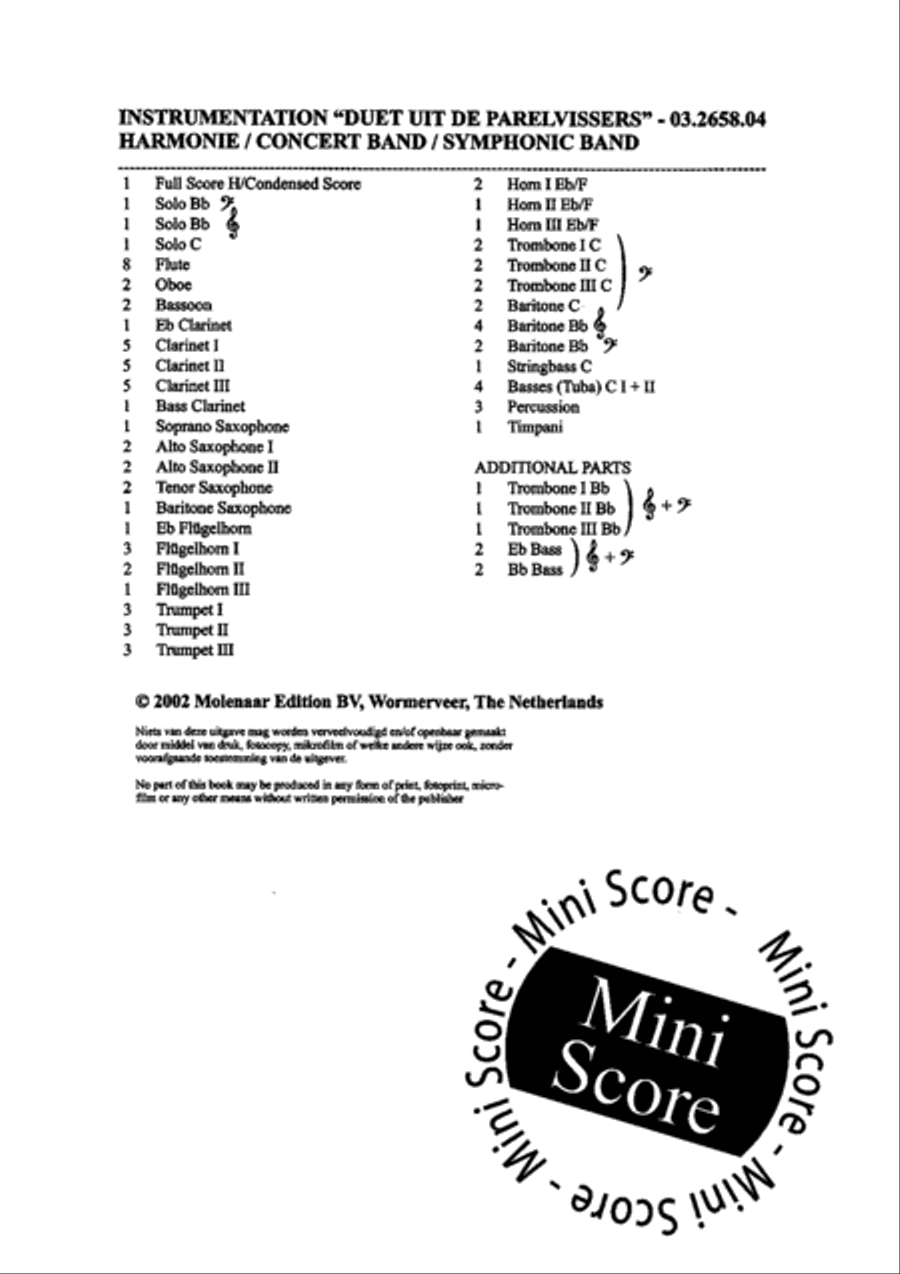Duet uit de Parelvissers Concert Band scores gallery preview page 4
