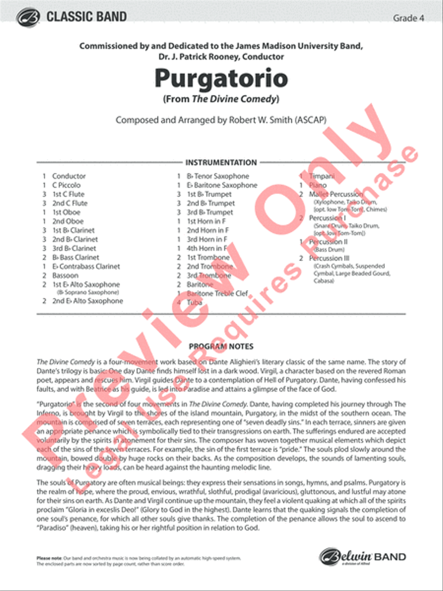 Purgatorio Concert Band scores gallery preview page 2
