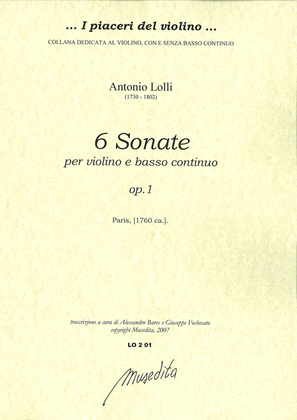 Book cover for 6 Sonate op.1 (Paris, 1760 ca.)