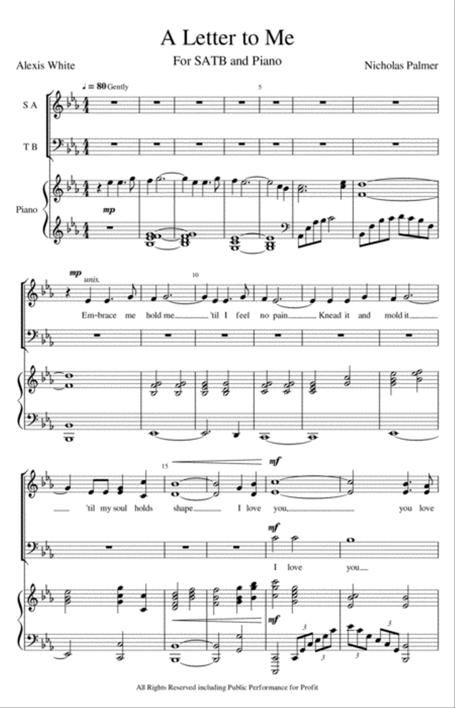 A Letter to Me 4-Part scores gallery preview page 3