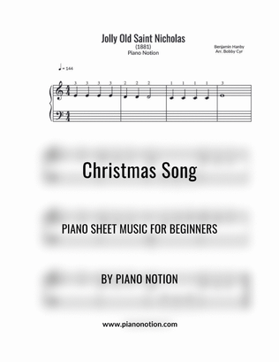 Book cover for Jolly Old Saint Nicholas (Very Easy Piano Solo)