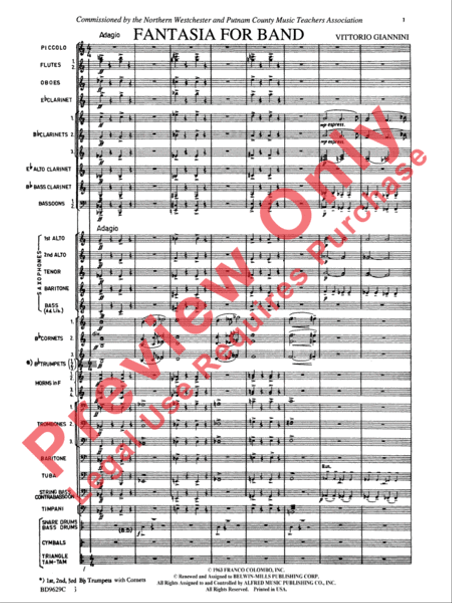 Fantasia for Band Concert Band scores gallery preview page 4