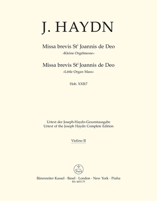 Book cover for Missa brevis Sancti Joannis de Deo Hob.XXII:7 'Little Organ Mass'