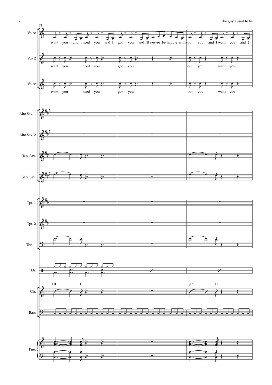 Guy I Used To Be Jazz Ensemble scores gallery preview page 6