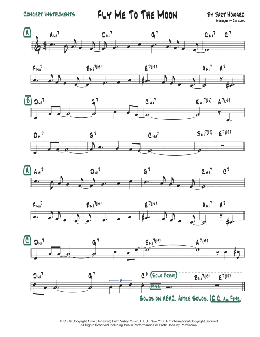 Fly Me To The Moon (in Other Words) Voice scores gallery preview page 1