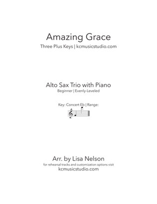Amazing Grace - Alto Sax Trio with Piano Accompaniment