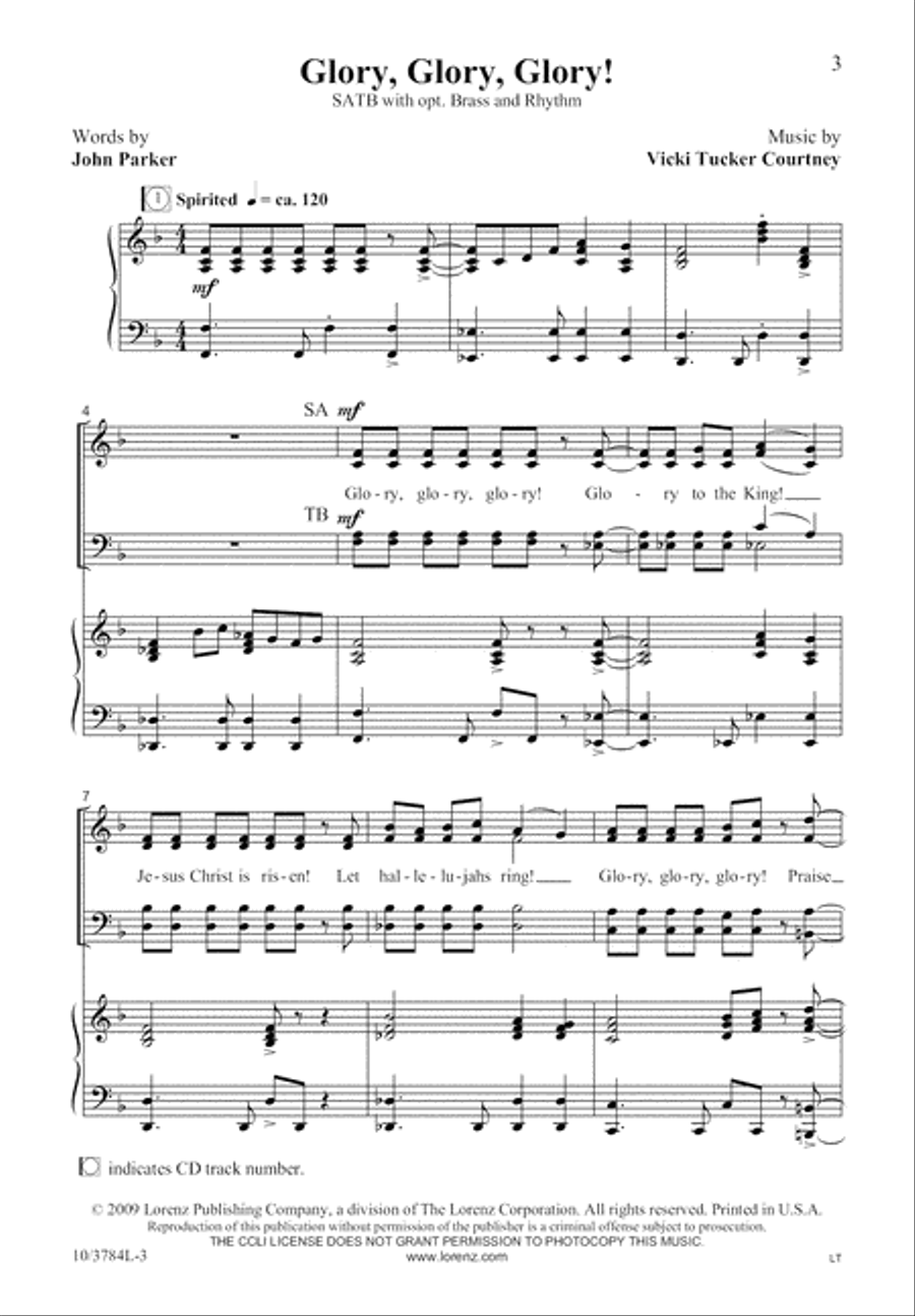 Glory, Glory, Glory! 4-Part scores gallery preview page 3