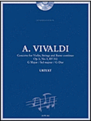 Book cover for Vivaldi: Concerto for Violin, Strings and Basso Continuo in G Major, Op. 3, No. 3, RV 310