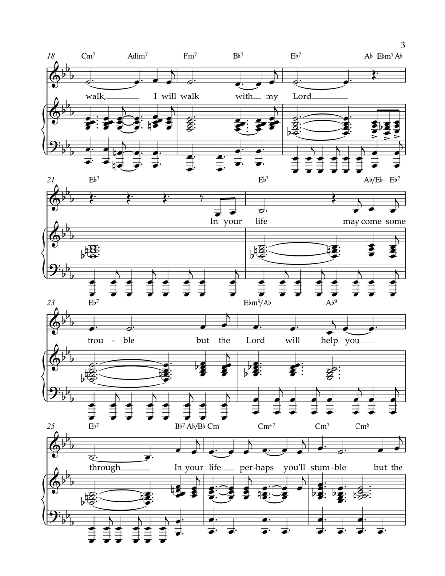 I Will Walk Piano, Vocal, Guitar scores gallery preview page 3
