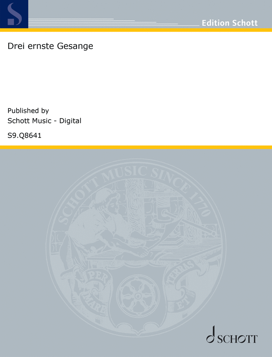 Book cover for Drei ernste Gesänge