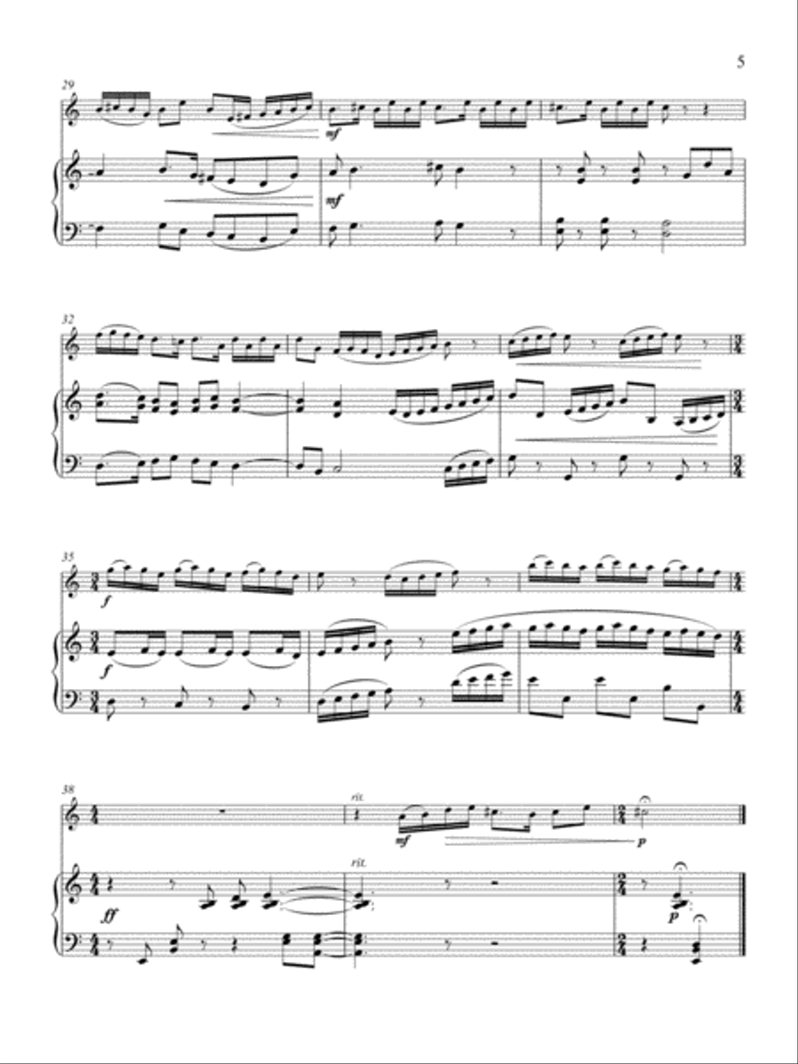 Short Pieces for Flute and Piano: Book 3: Intermediate Flute Solo scores gallery preview page 4