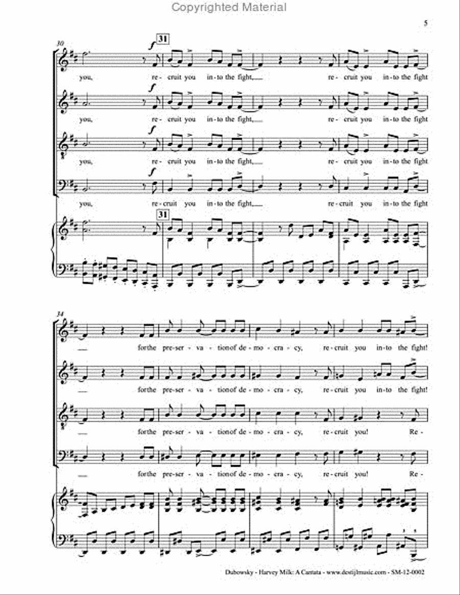 Harvey Milk: A Cantata 4-Part scores gallery preview page 3