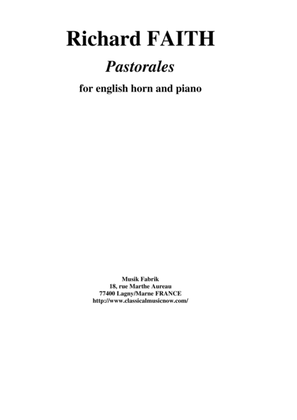 Book cover for Richard Faith : Pastorales for english horn and piano