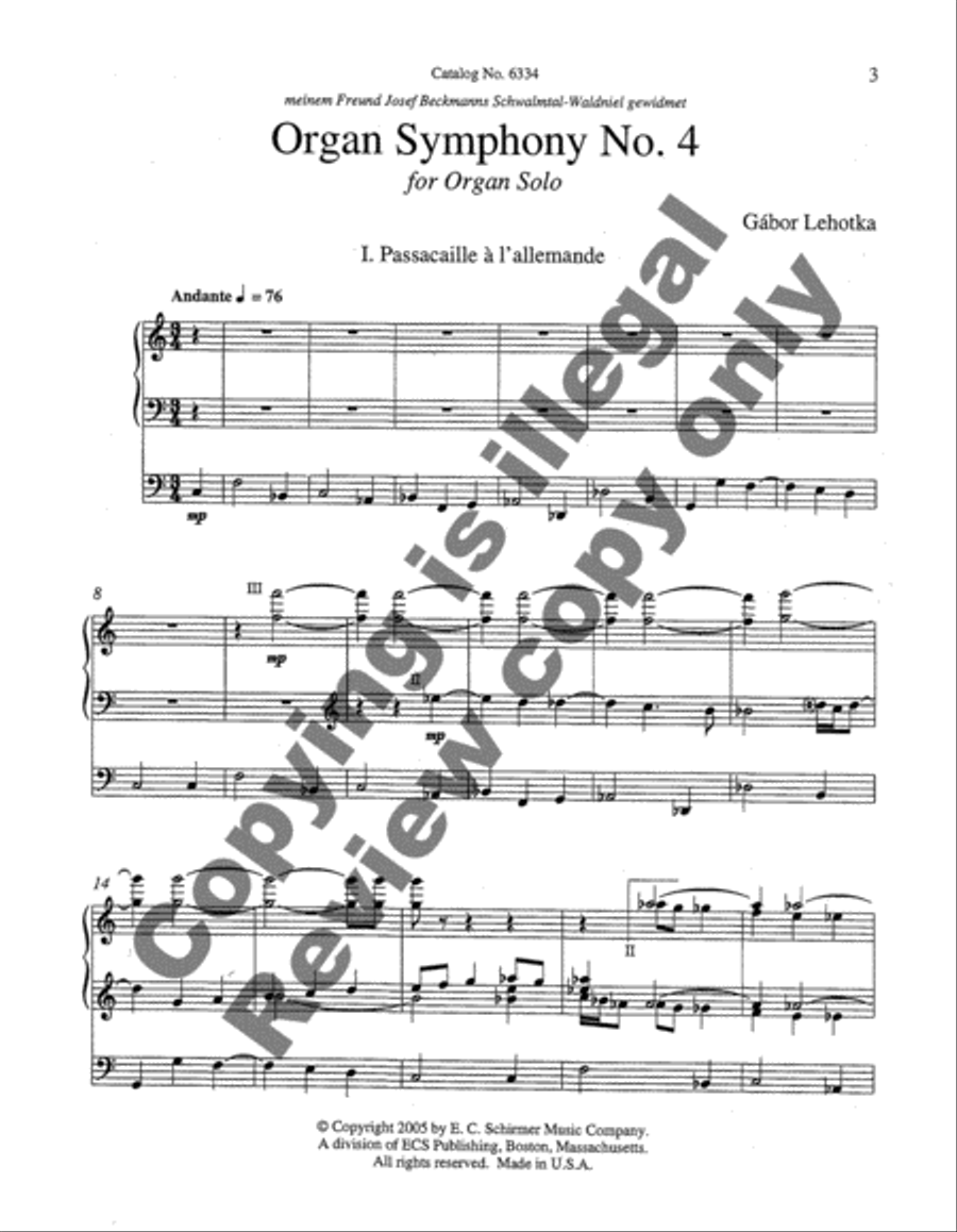 Organ Symphony No. 4 Organ scores gallery preview page 3