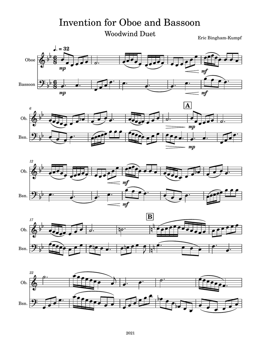 Invention for Oboe and Bassoon
