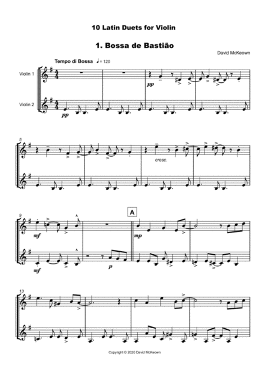 10 Latin Duets, for Violin String Duet scores gallery preview page 3