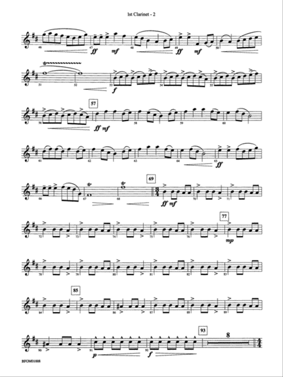 The Great Locomotive Chase: 1st B-flat Clarinet Full Orchestra scores gallery preview page 2