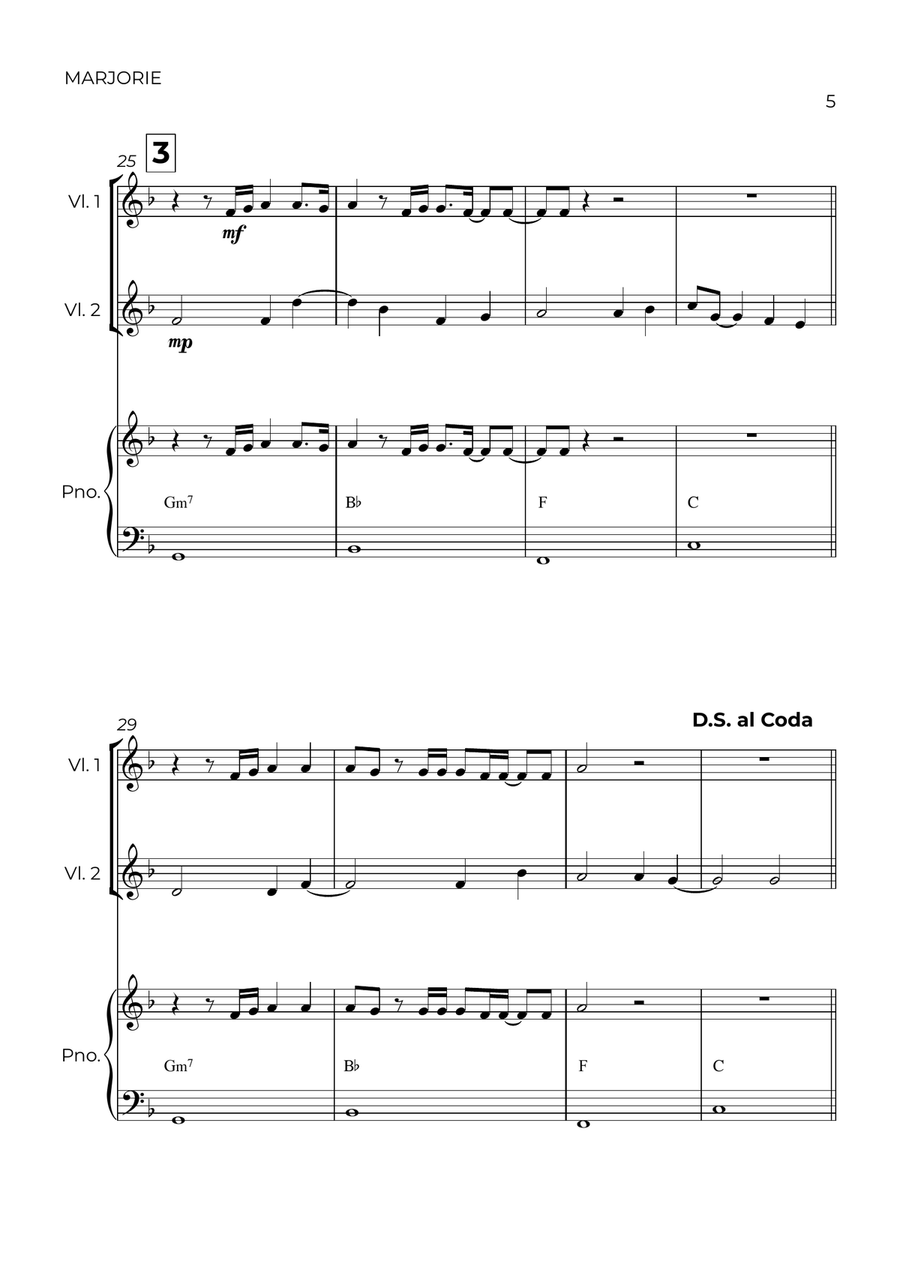 Marjorie Marjorie String Duet scores gallery preview page 5