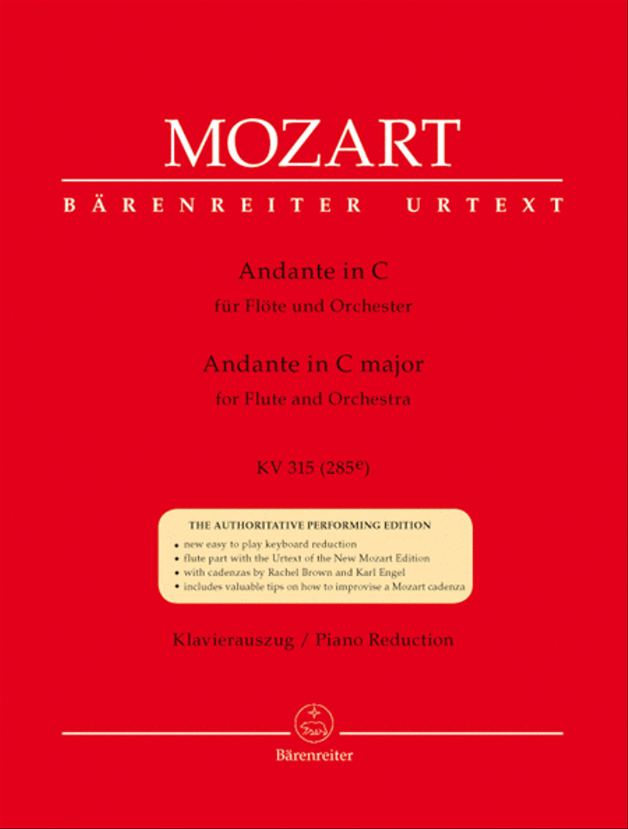 Andante for Flute and Orchestra C major, KV 315 (285e) Flute Solo scores gallery preview page 1