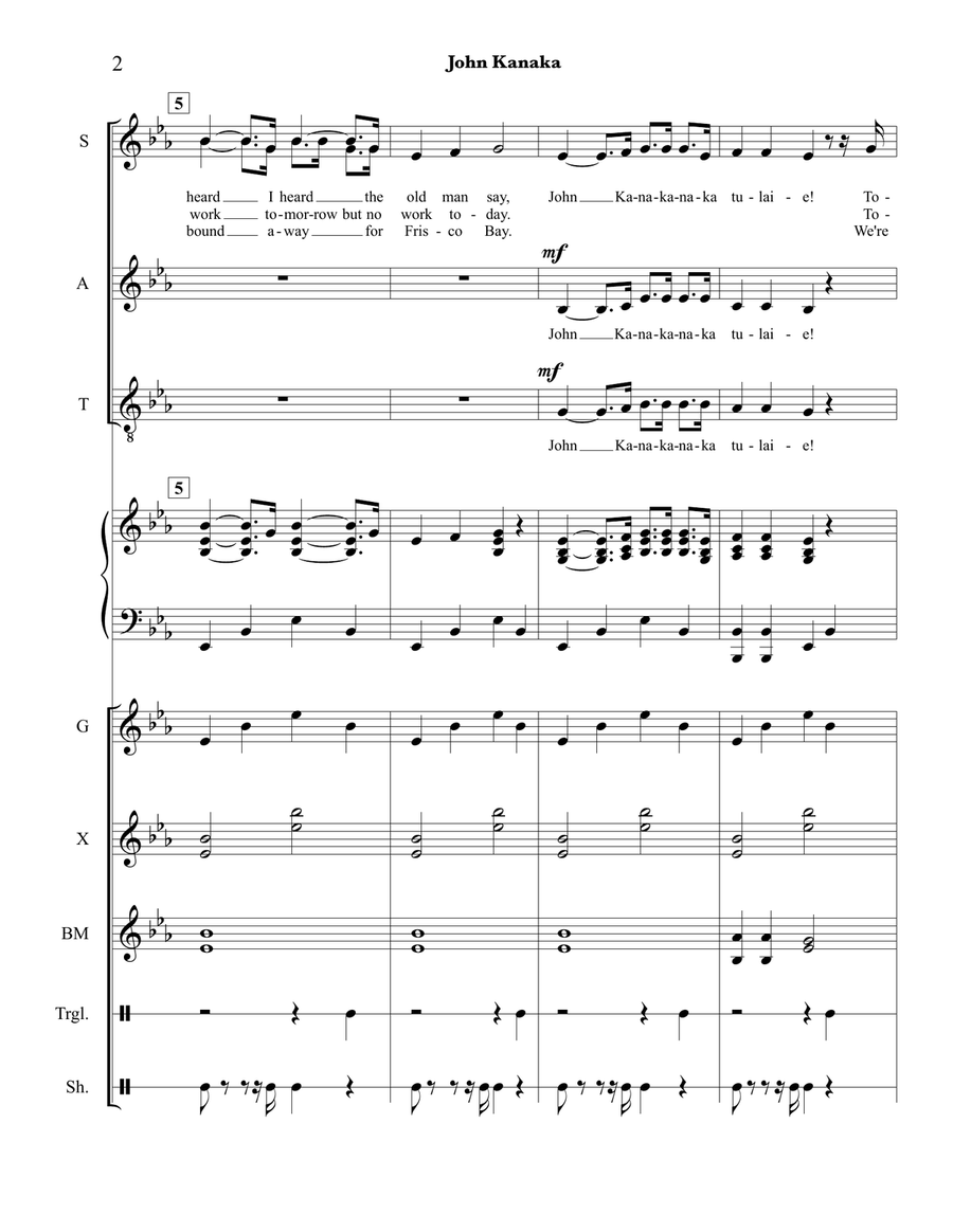 John Kanaka Piano, Vocal scores gallery preview page 2