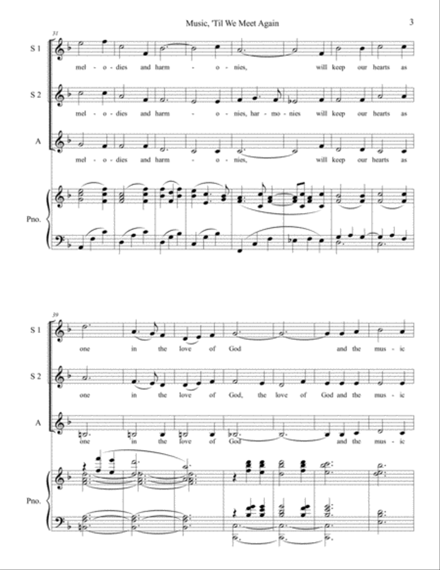 Music, 'Til We Meet Again SSA scores gallery preview page 3