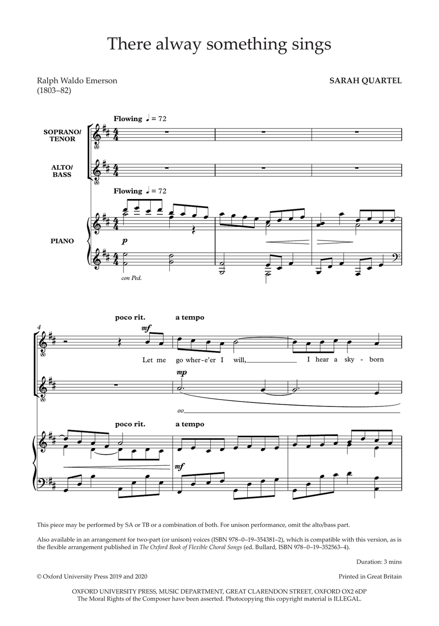 There alway something sings Unison Choir scores gallery preview page 2