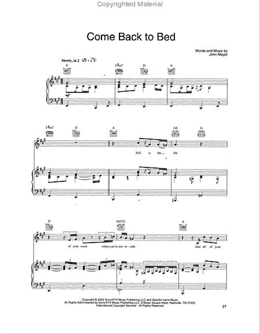 John Mayer Anthology – Volume 1 Piano, Vocal, Guitar scores gallery preview page 3