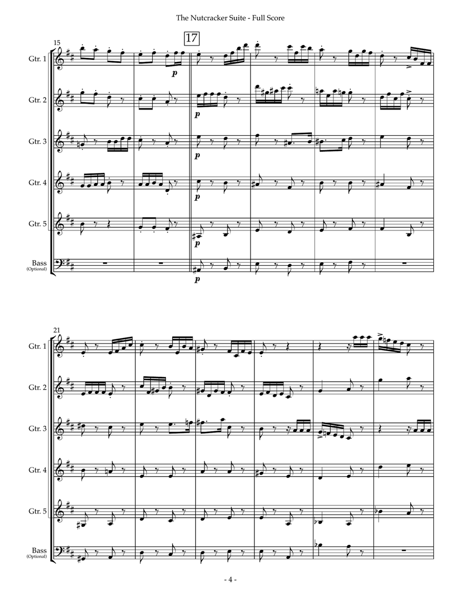 The Nutcracker Suite Guitar Ensemble scores gallery preview page 6