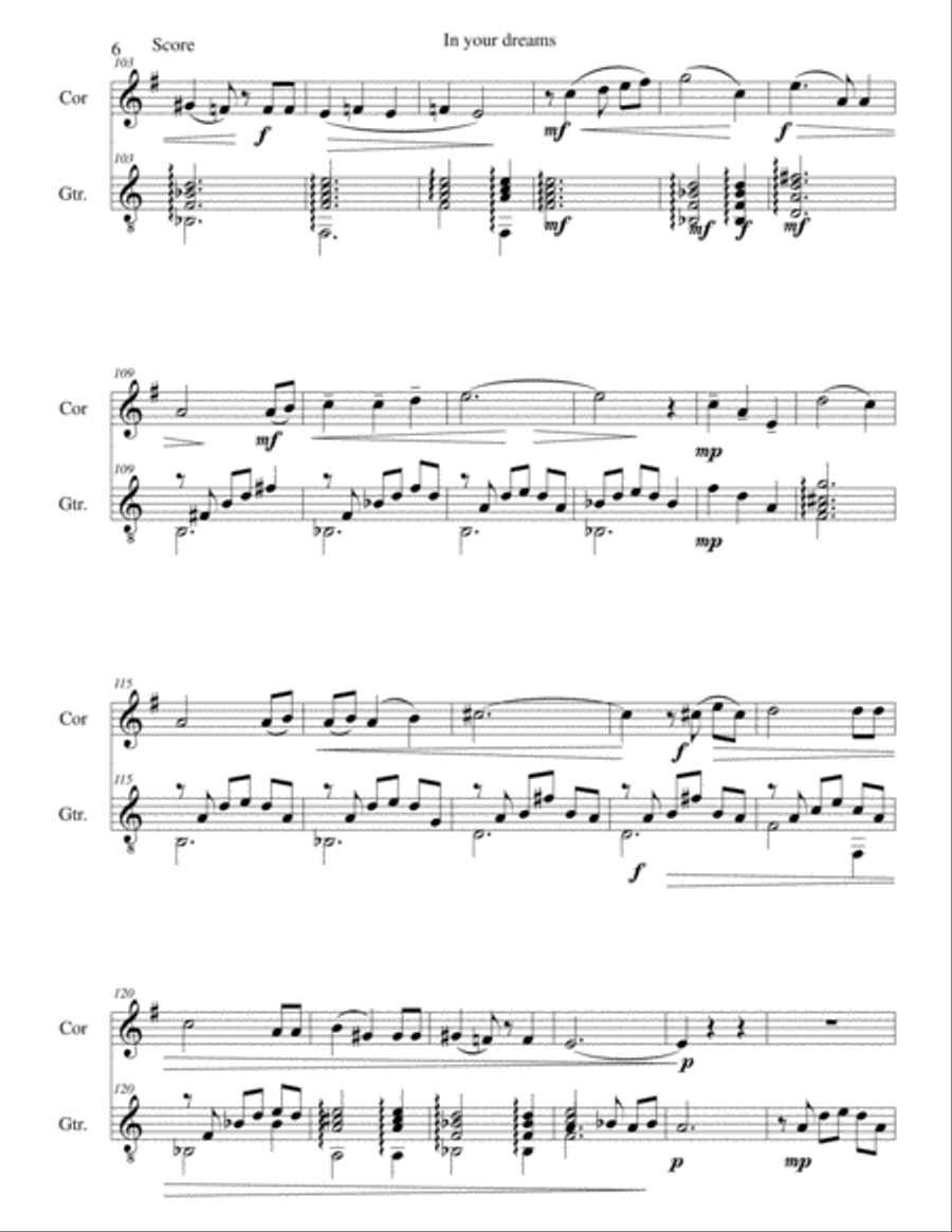 In your dreams (L'Inconscient) for cor anglais and guitar English Horn scores gallery preview page 6