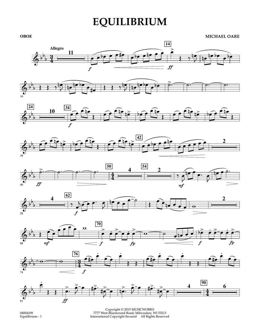 Equilibrium - Oboe Equilibrium - Oboe Concert Band scores gallery preview page 1