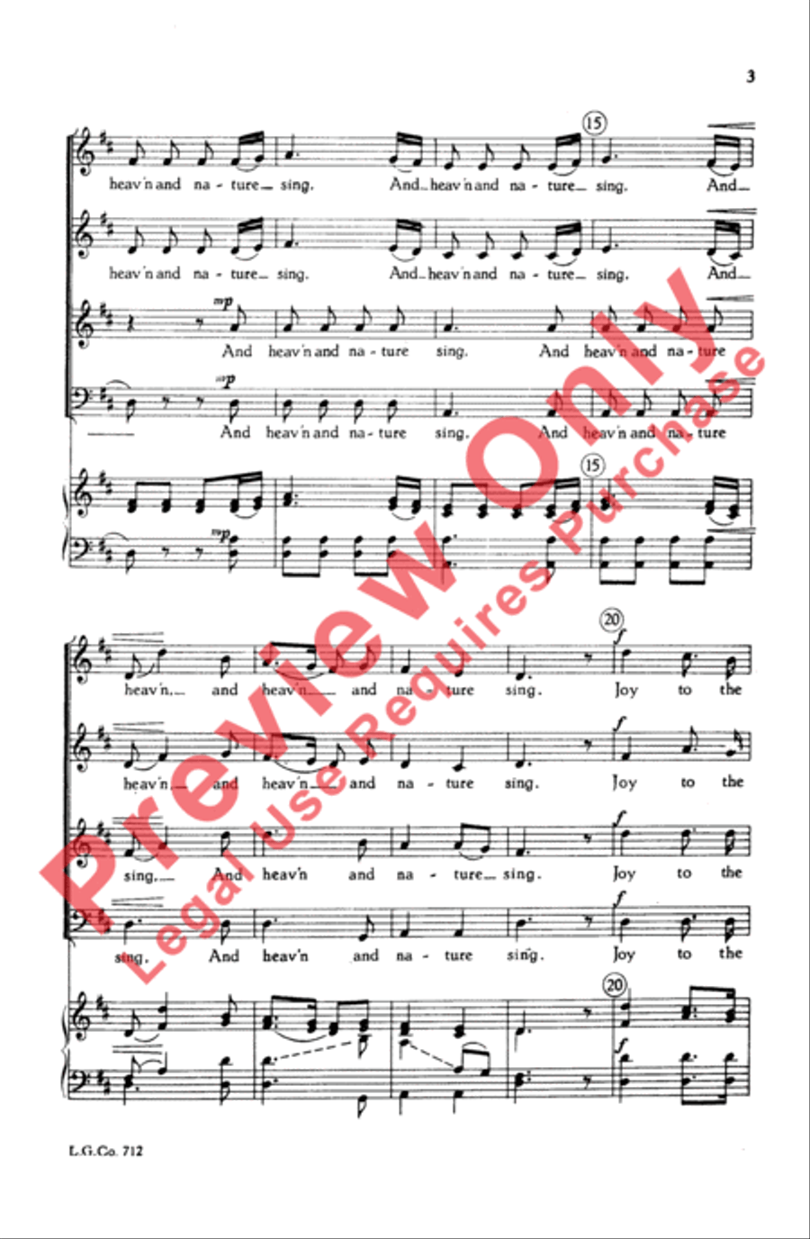Joy to the World 4-Part scores gallery preview page 3