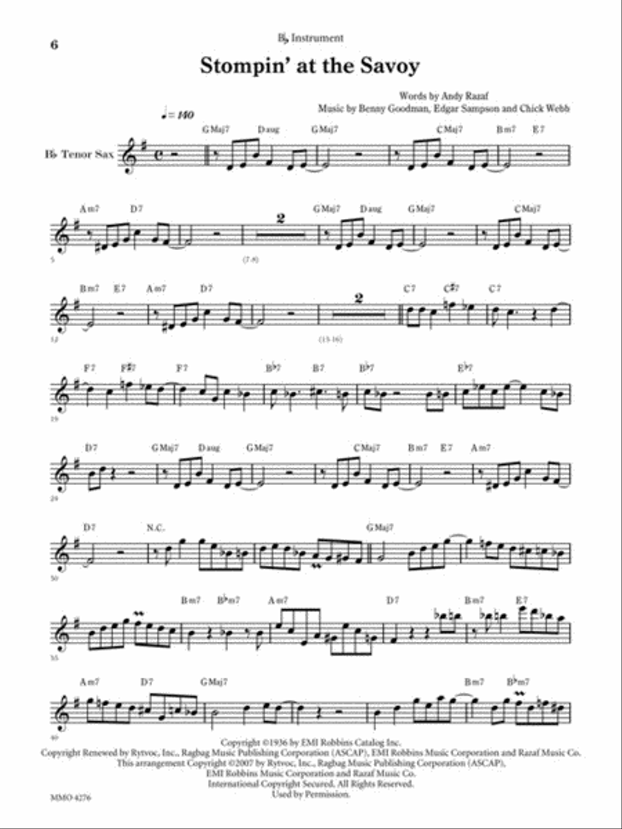 Boots Randolph – Stompin' at the Savoy Tenor Saxophone scores gallery preview page 3