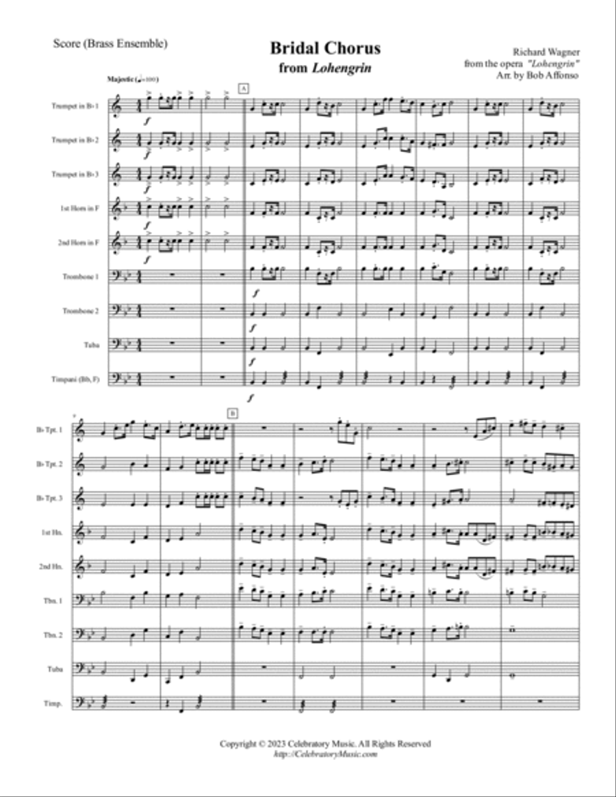 Bridal Chorus Brass Ensemble scores gallery preview page 2
