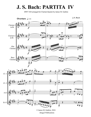 Bach: Partita No. 4 BWV 828 for Clarinet Quartet