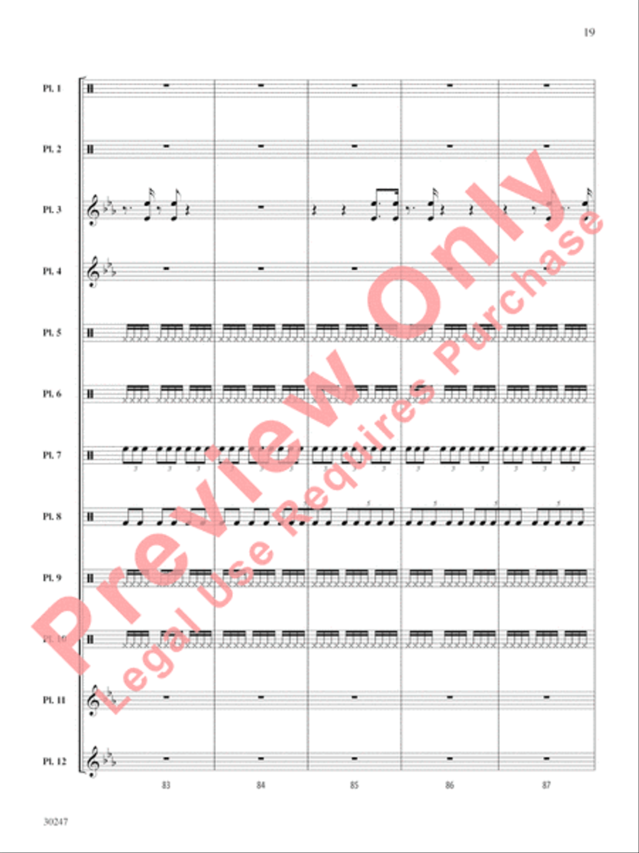 Clapping Music Variations Percussion Ensemble scores gallery preview page 20