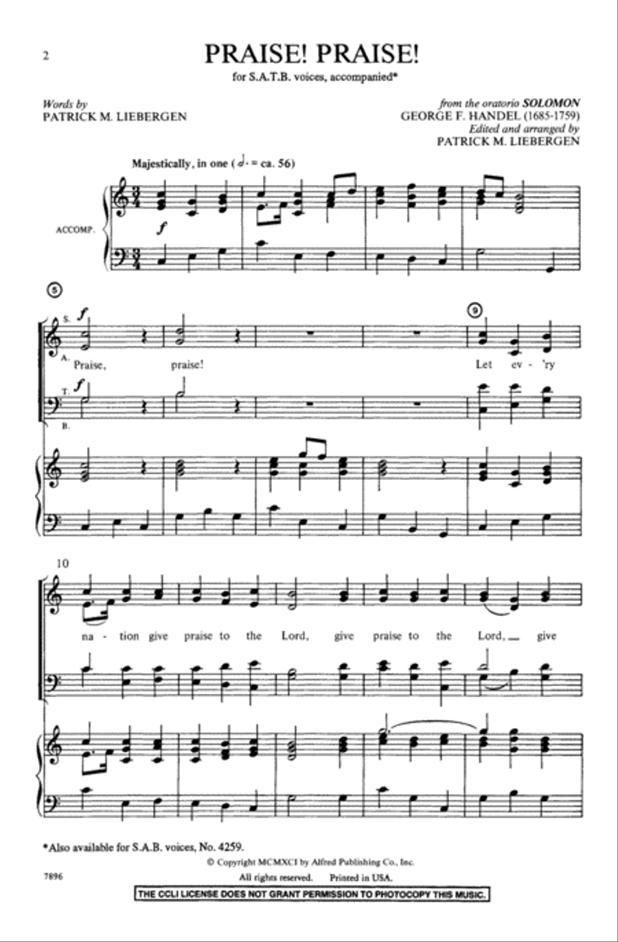 Praise! Praise! 4-Part scores gallery preview page 2