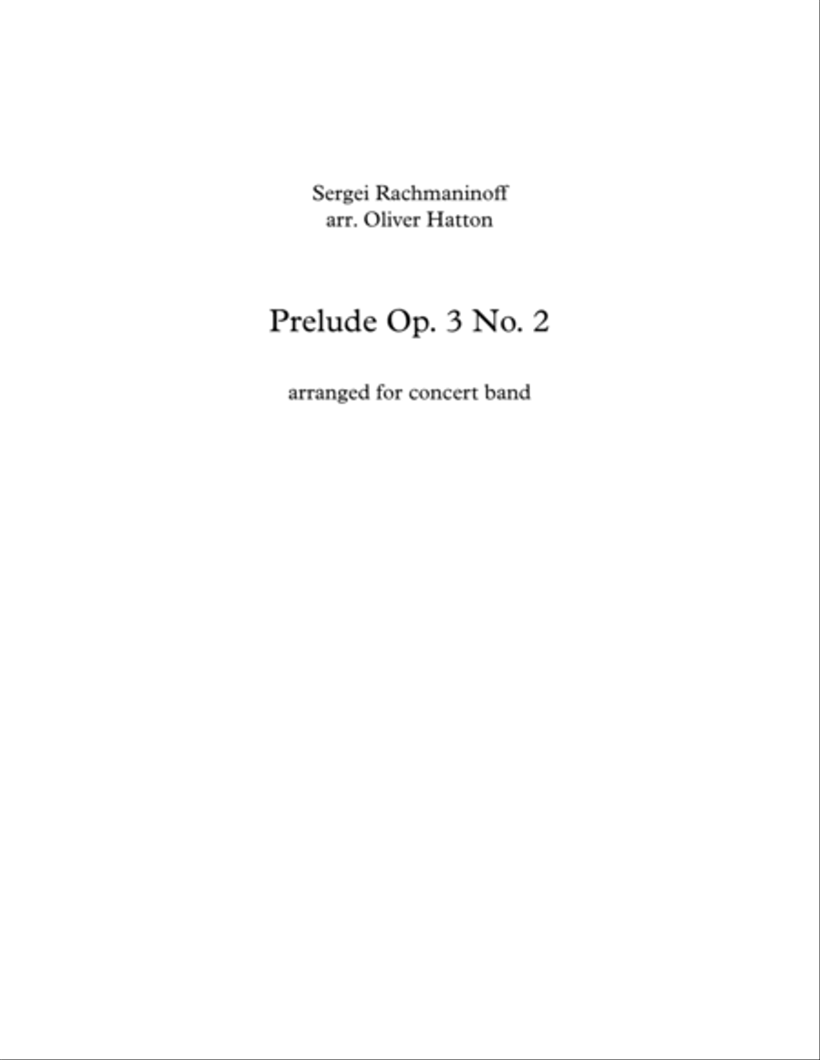 Rachmaninoff Prelude in C Sharp Minor (Wind/Concert Band) Concert Band scores gallery preview page 1