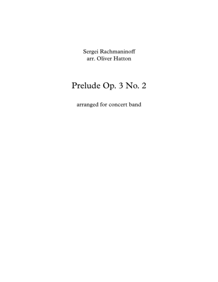 Rachmaninoff Prelude in C Sharp Minor (Wind/Concert Band)