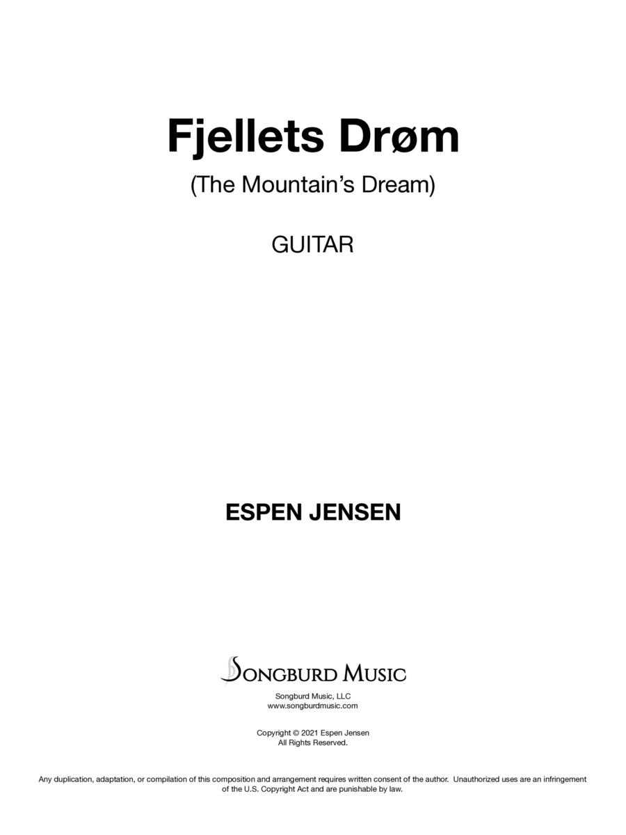 Fjellets Dröm (The Mountain's Dream) Acoustic Guitar scores gallery preview page 1