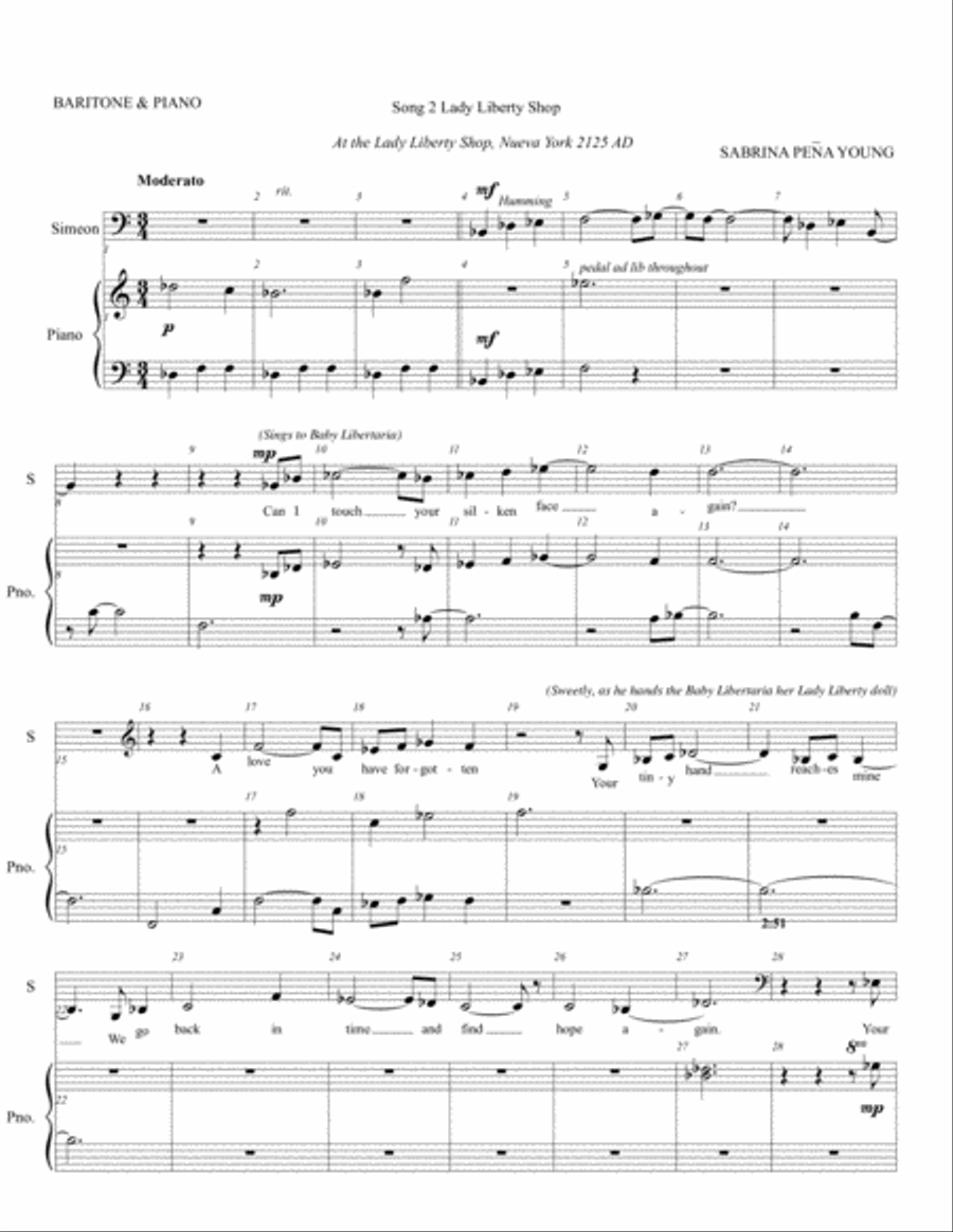 Libertaria Song Cycle for Soprano, Baritone, and Piano 3-Part scores gallery preview page 3